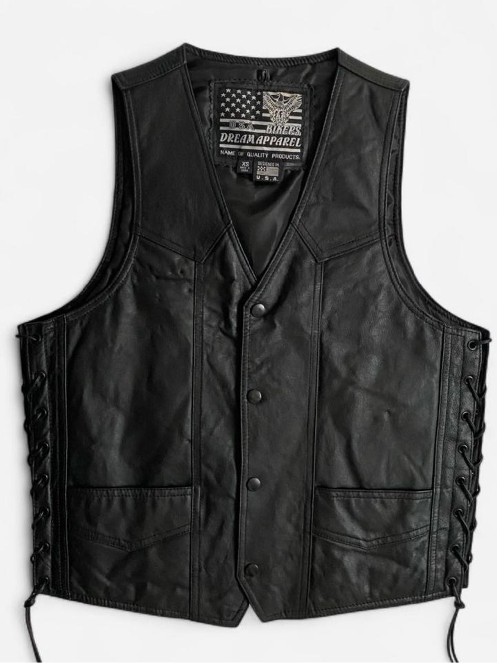 Vintage women’s black leather vest